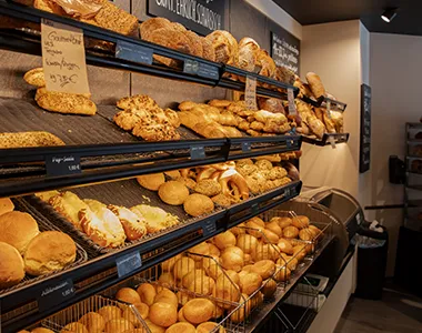 Brot und Brötchen Auslage